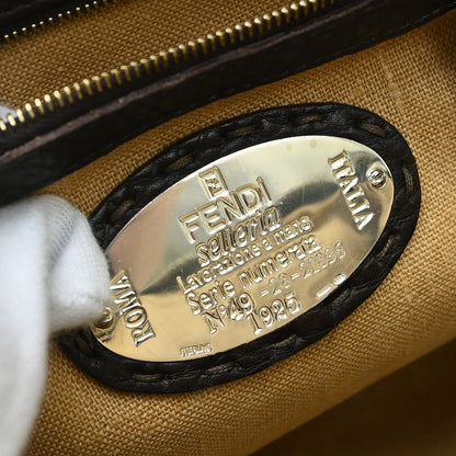 Fendi Selleria Frame Doctor Bag Leather, Brown, Leather, Handbag