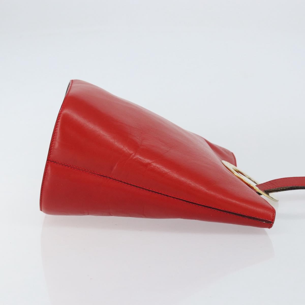 Celine Circle Logo Shoulder Bag Leather, RED, LEATHER, Shoulder bag