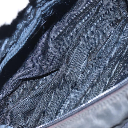 Prada Vintage Zip Handbag Tessuto, BLACK, NYLON, Handbag