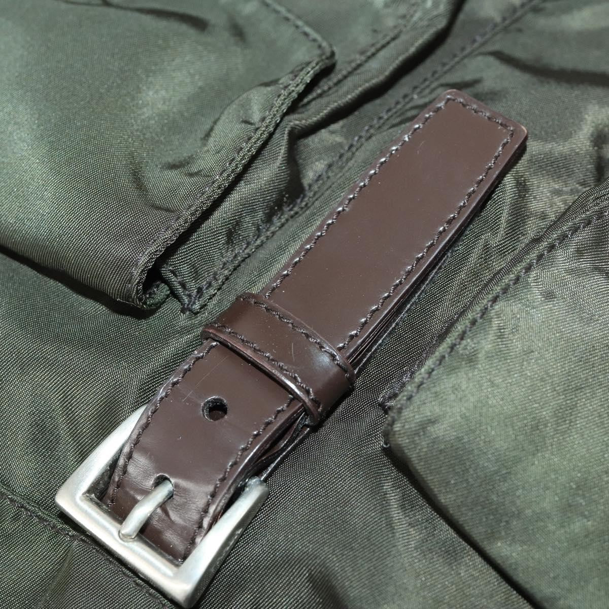 Prada Double Front Pocket Backpack Tessuto, KHAKI, NYLON, Backpack