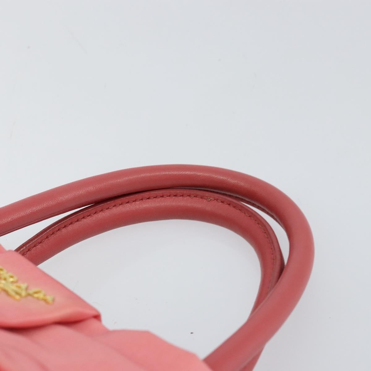 Prada Logo Bow Tote Tessuto with Leather, PINK, NYLON, Tote bag