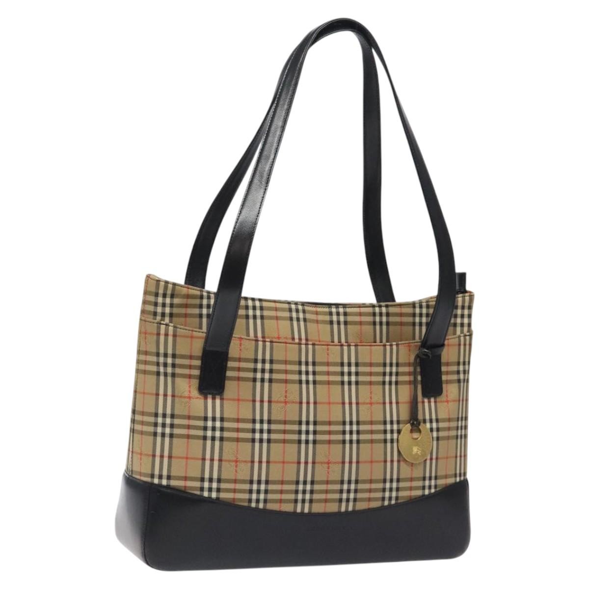 Burberry Shoulder Bag Nova Check Canvas, BEIGE, CANVAS, Shoulder bag