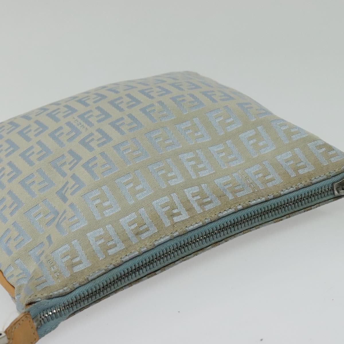 Fendi Vintage Flat Crossbody Bag Zucchino Canvas, BLUE, CANVAS, Shoulder bag