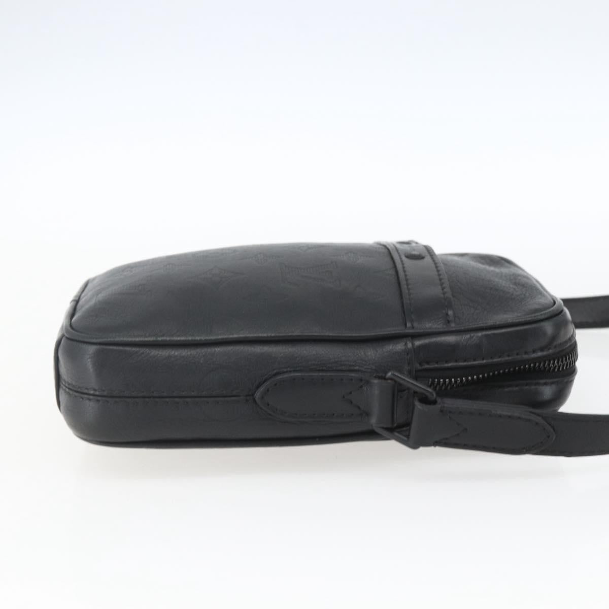 Louis Vuitton Danube Handbag Monogram Shadow Leather, BLACK, LEATHER, Shoulder bag
