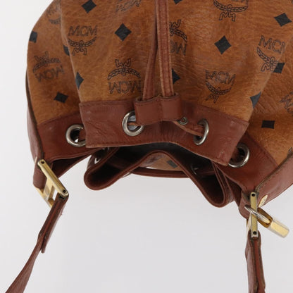 MCM Visetos Shoulder bag Canvas and Leather, BROWN, CANVAS, Shoulder bag