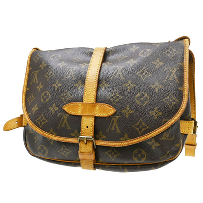Louis Vuitton Saumur Handbag Monogram Canvas, Brown, Canvas, Shoulder Bag