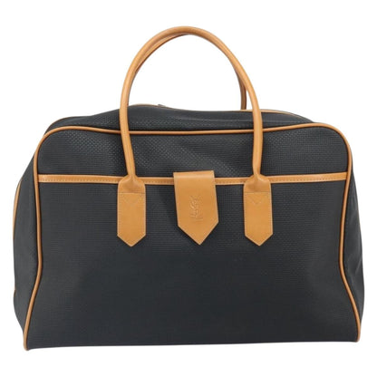 Saint Laurent Vintage Boston PVC Leather, BLACK, CANVAS, Travel bag