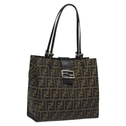 Fendi Zucca Tote bag FF motif, BLACK, CANVAS, Tote bag