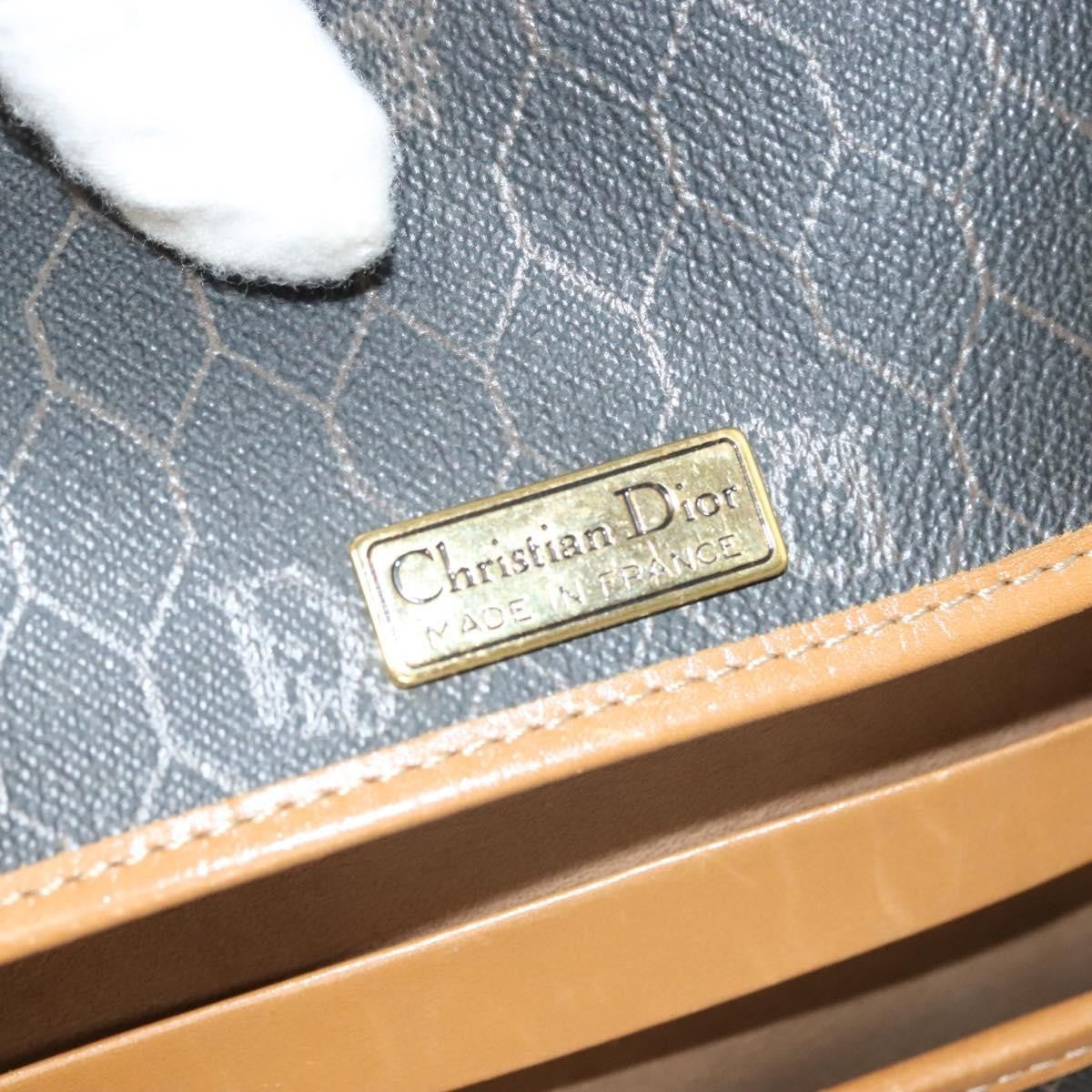 Christian Dior Vintage Honeycomb chain Canvas, BLACK, CANVAS, Handbag