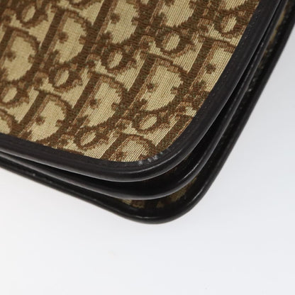 Christian Dior Vintage Trotter Flap Shoulder Bag Canvas, BROWN, CANVAS, Shoulder bag