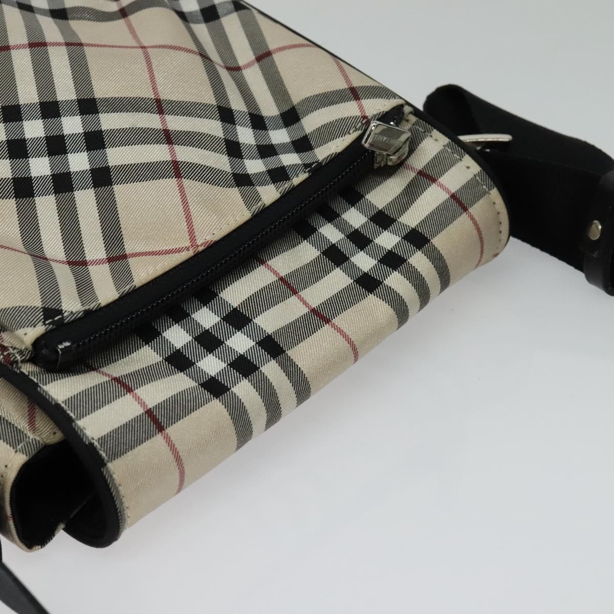 Burberry Nova Check Blue Label Nylon, Beige, Nylon, Shoulder Bag