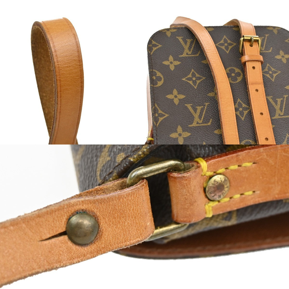 Louis Vuitton Cartouchiere Handbag Monogram Canvas, BROWN, CANVAS, Shoulder bag
