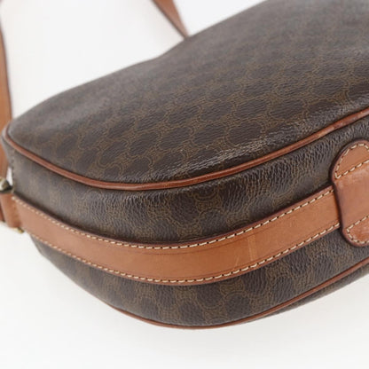 Celine Vintage Macadam Shoulder Bag Canvas and Leather, BROWN, CANVAS, Shoulder bag