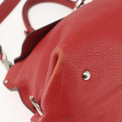 Salvatore Ferragamo Sofia Satchel Grainy Leather, RED, LEATHER, Handbag