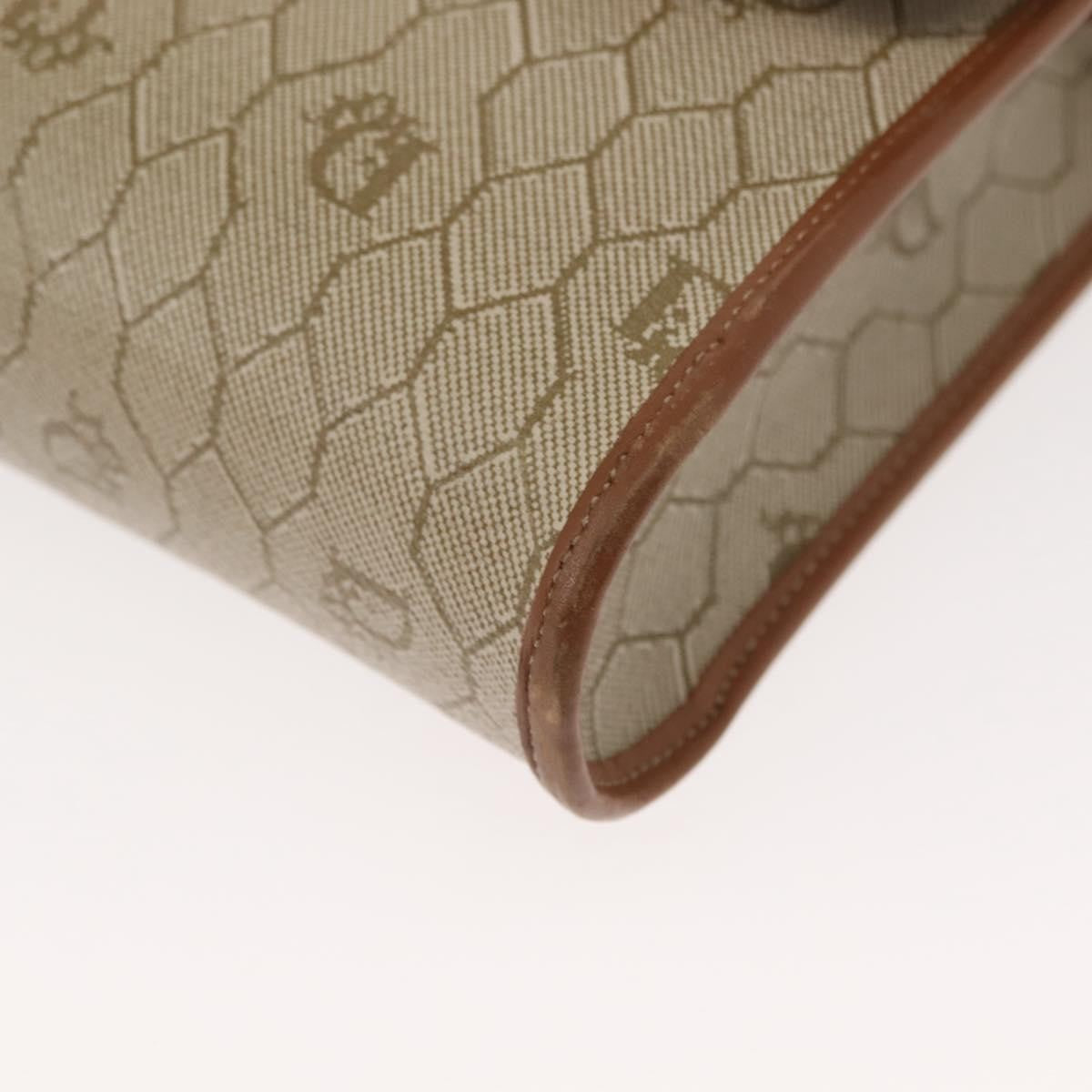 Christian Dior Vintage Honeycomb Flap Crossbody Bag Canvas and Leather, BEIGE, CANVAS, Shoulder bag