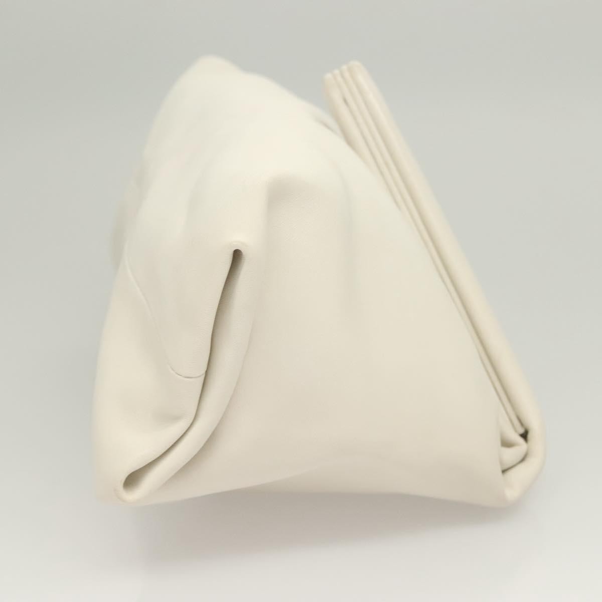 Bottega Veneta BV Trine Fold Clutch Leather, WHITE, LEATHER, Clutche & pouche