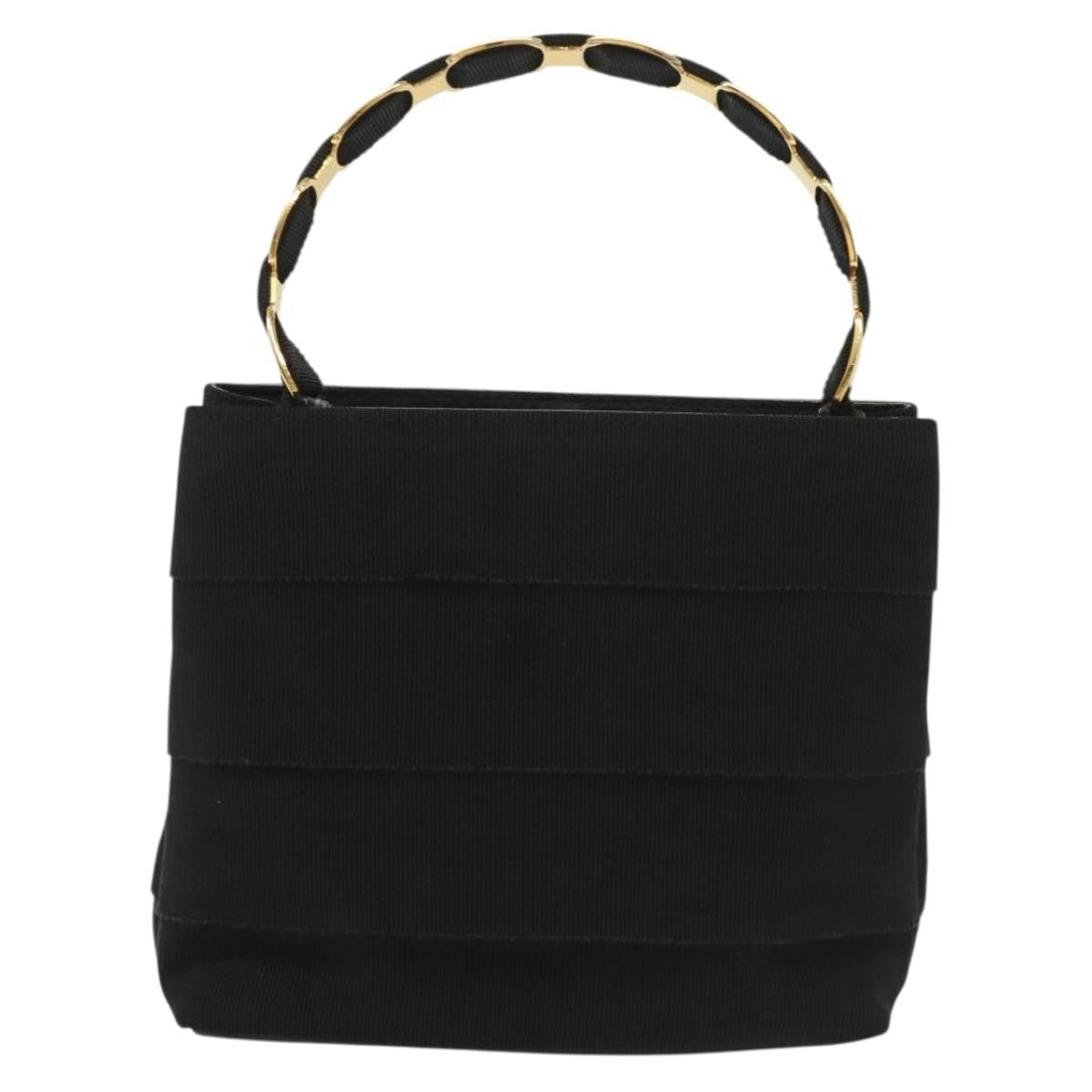 Salvatore Ferragamo Vala Handbag Canvas, BLACK, CANVAS, Handbag