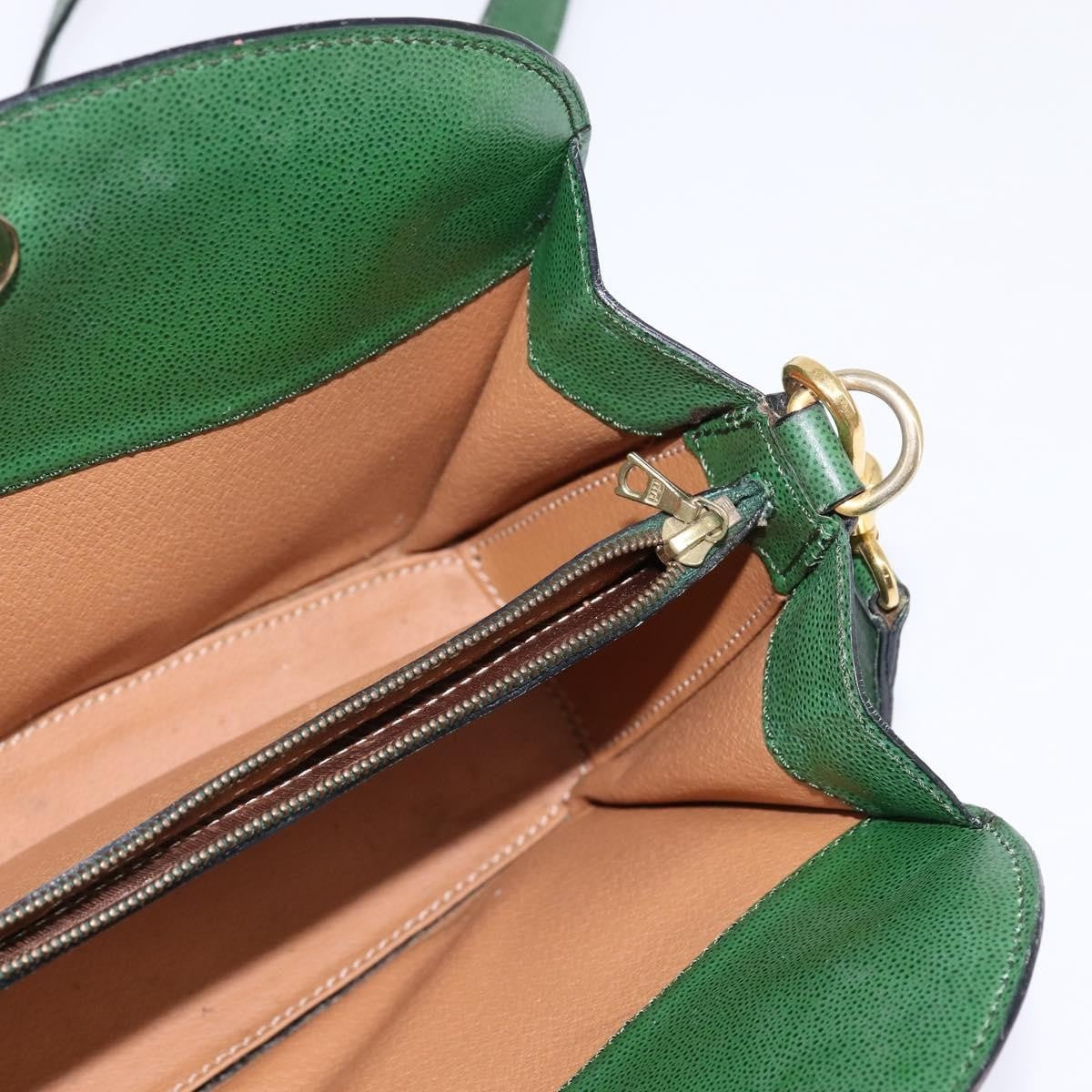 Celine Shoulder Bag Leather, GREEN, LEATHER, Shoulder bag