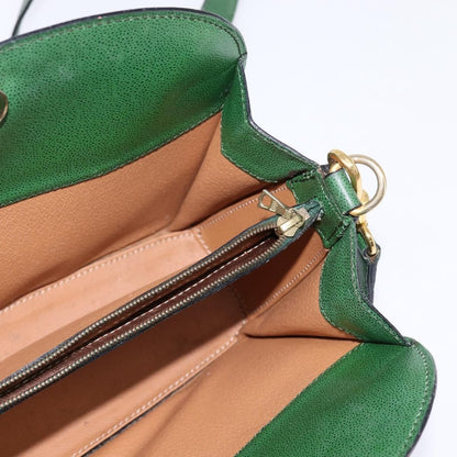 Celine Shoulder Bag Leather, GREEN, LEATHER, Shoulder bag