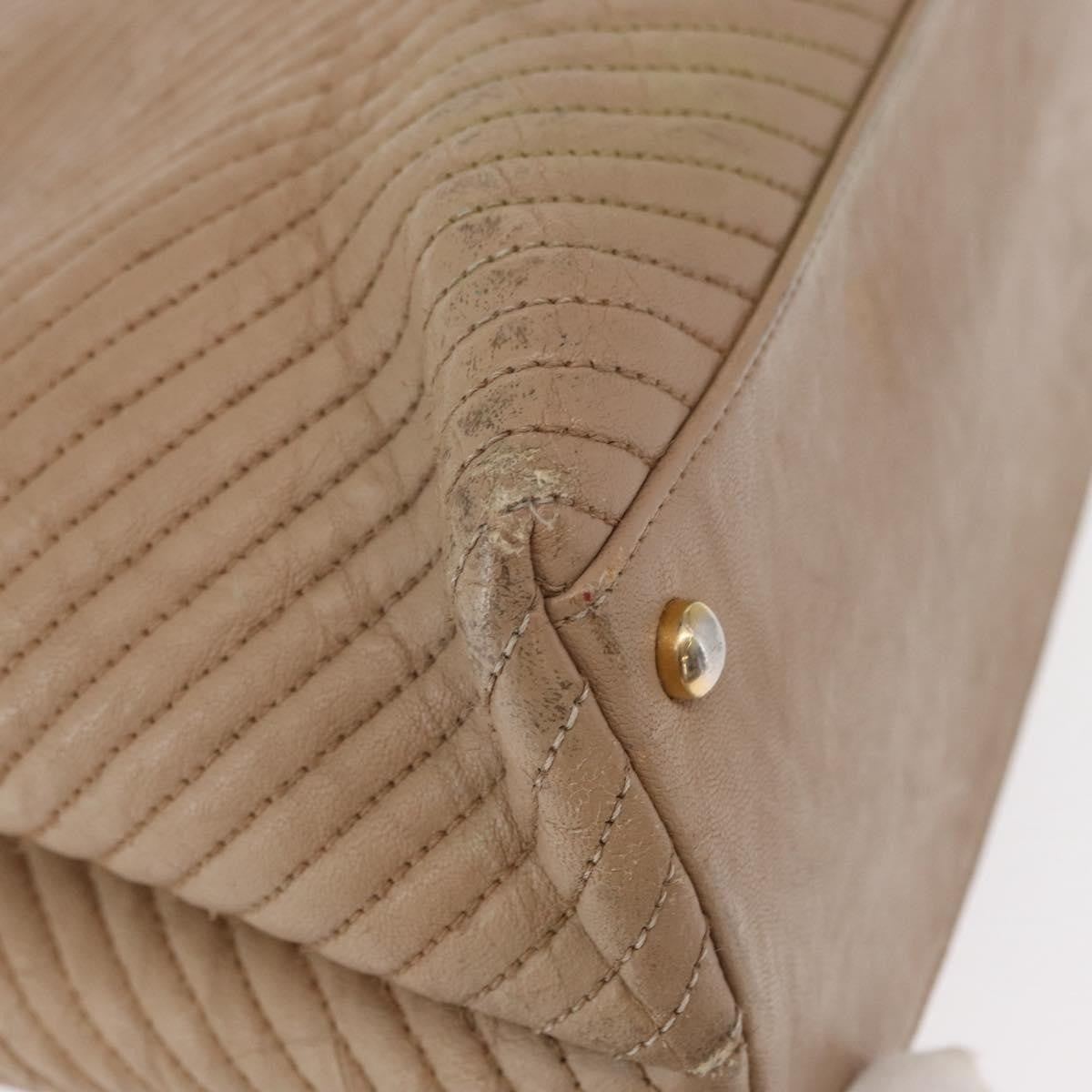Chanel Medallion Charm Tote Chevron Wrinkled Lambskin, BEIGE, LEATHER, Tote bag