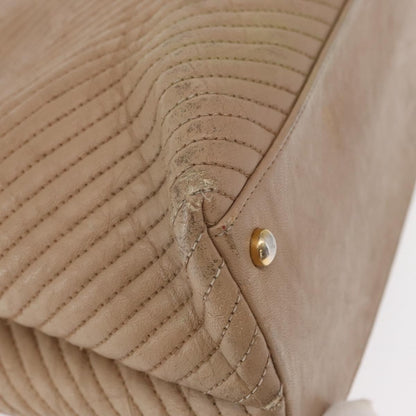 Chanel Medallion Charm Tote Chevron Wrinkled Lambskin, BEIGE, LEATHER, Tote bag