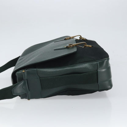 Louis Vuitton Dersou Bag Taiga Leather and Canvas, GREEN, LEATHER, Shoulder bag