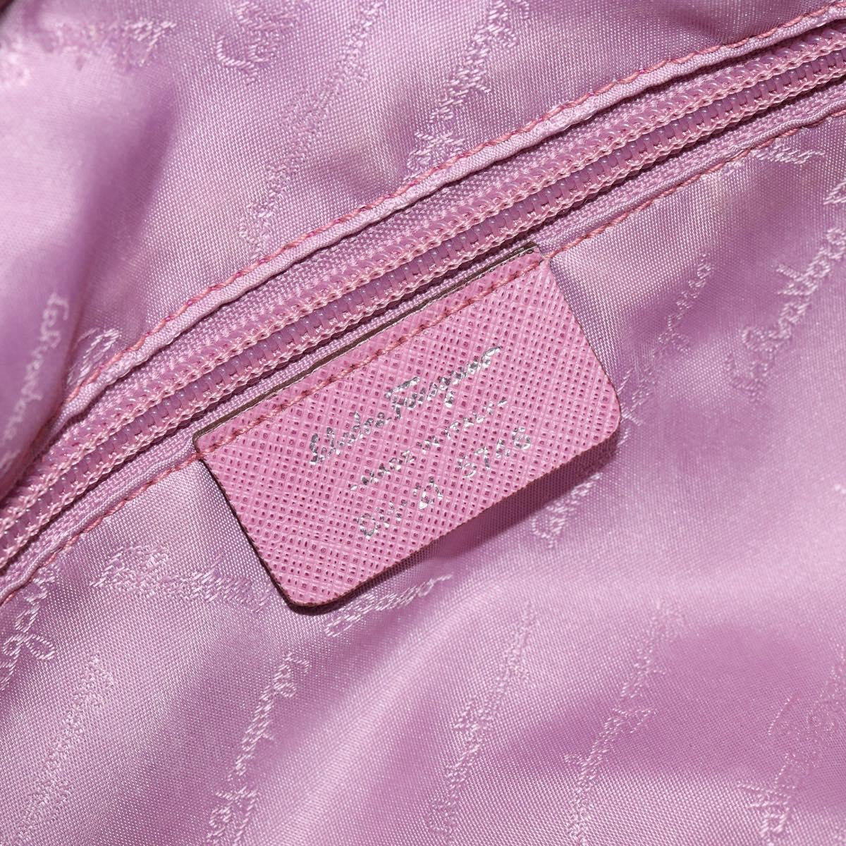 Salvatore Ferragamo Gancini handbag Suede, PINK, SUEDE, Handbag