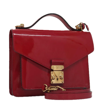 Louis Vuitton Monceau Handbag Vernis, Red, Patent Leather, Handbag