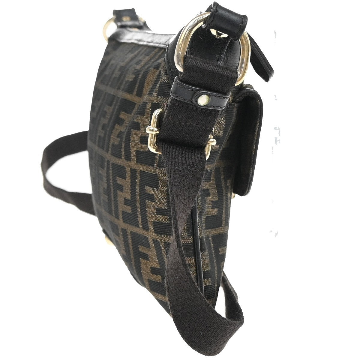 Fendi Chef Zip Crossbody Bag Zucca Canvas, BROWN, CANVAS, Shoulder bag