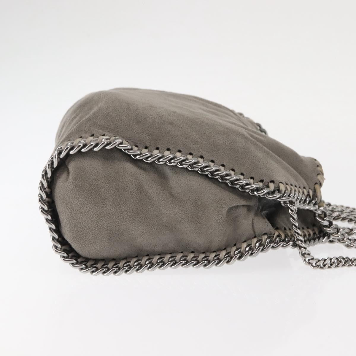 Stella McCartney Falabella Fold Over Crossbody Bag Suede, GRAY, SUEDE, Shoulder bag