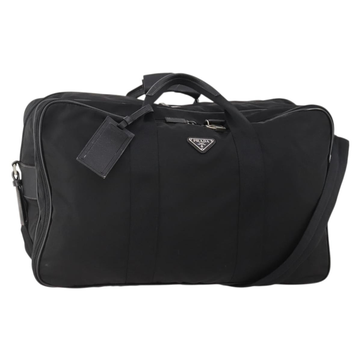 Prada Vintage Boston Bag Nylon, Black, Nylon, Travel Bag