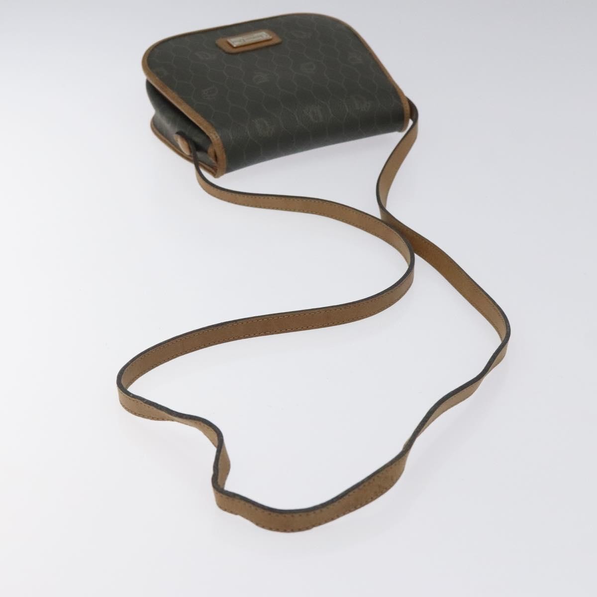 Christian Dior Vintage Honeycomb Flap Crossbody Bag Coated Canvas, BROWN, CANVAS, Crossbody bag