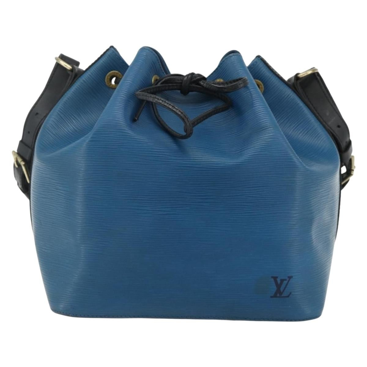 Louis Vuitton Bicolor Petit Noe Handbag Epi Leather, Blue, Leather, Shoulder Bag