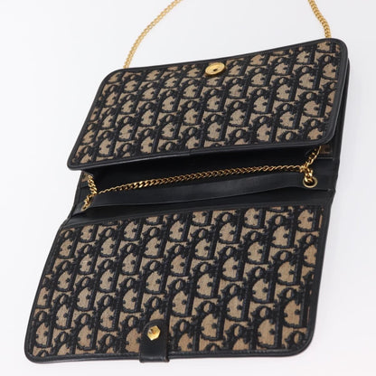 Christian Dior Vintage Trotter Shoulder Bag Canvas, NAVY, CANVAS, Shoulder bag
