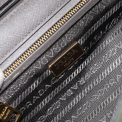 Prada Pushlock Chain Flap Bag Quilted Tessuto, KHAKI, NYLON, Shoulder bag