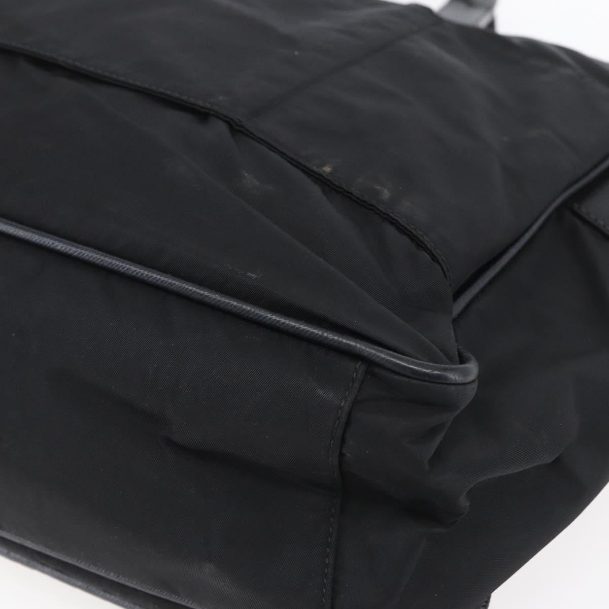 Prada Convertible Front Zip Briefcase Tessuto with Saffiano Leather, Black, Nylon, Briefcase