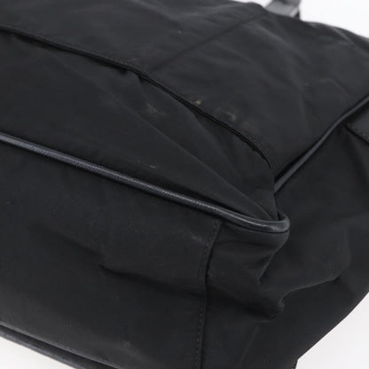 Prada Convertible Front Zip Briefcase Tessuto with Saffiano Leather, Black, Nylon, Briefcase