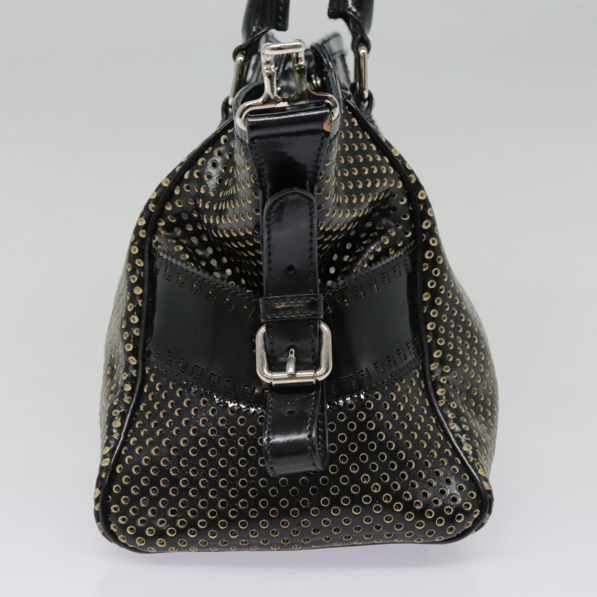 Fendi Bag Du Jour Perforated Leather, BLACK, LEATHER, Handbag