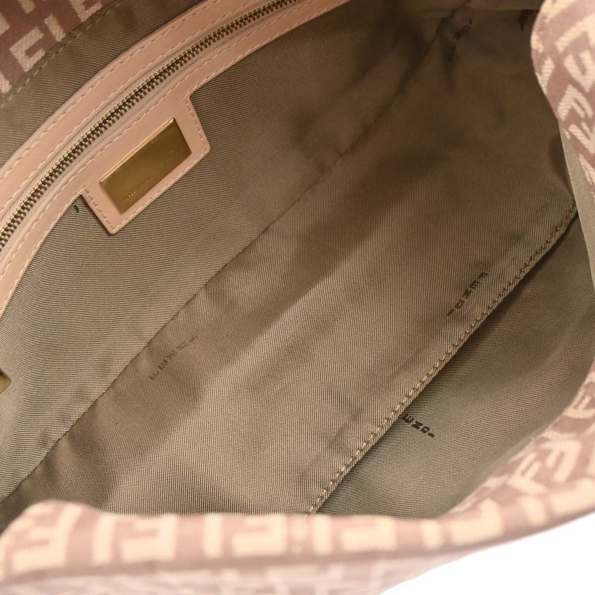 Fendi Flap Shoulder Bag Zucchino Canvas, PINK, CANVAS, Handbag