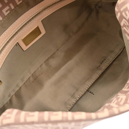 Fendi Flap Shoulder Bag Zucchino Canvas, PINK, CANVAS, Handbag