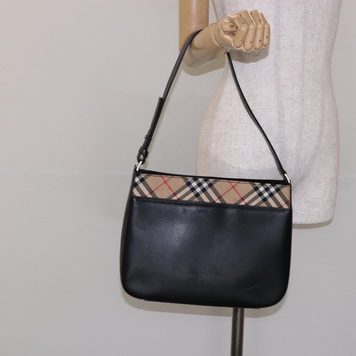 Burberry Nova Check Handbag Nova Check Canvas and leather, BLACK, LEATHER, Handbag