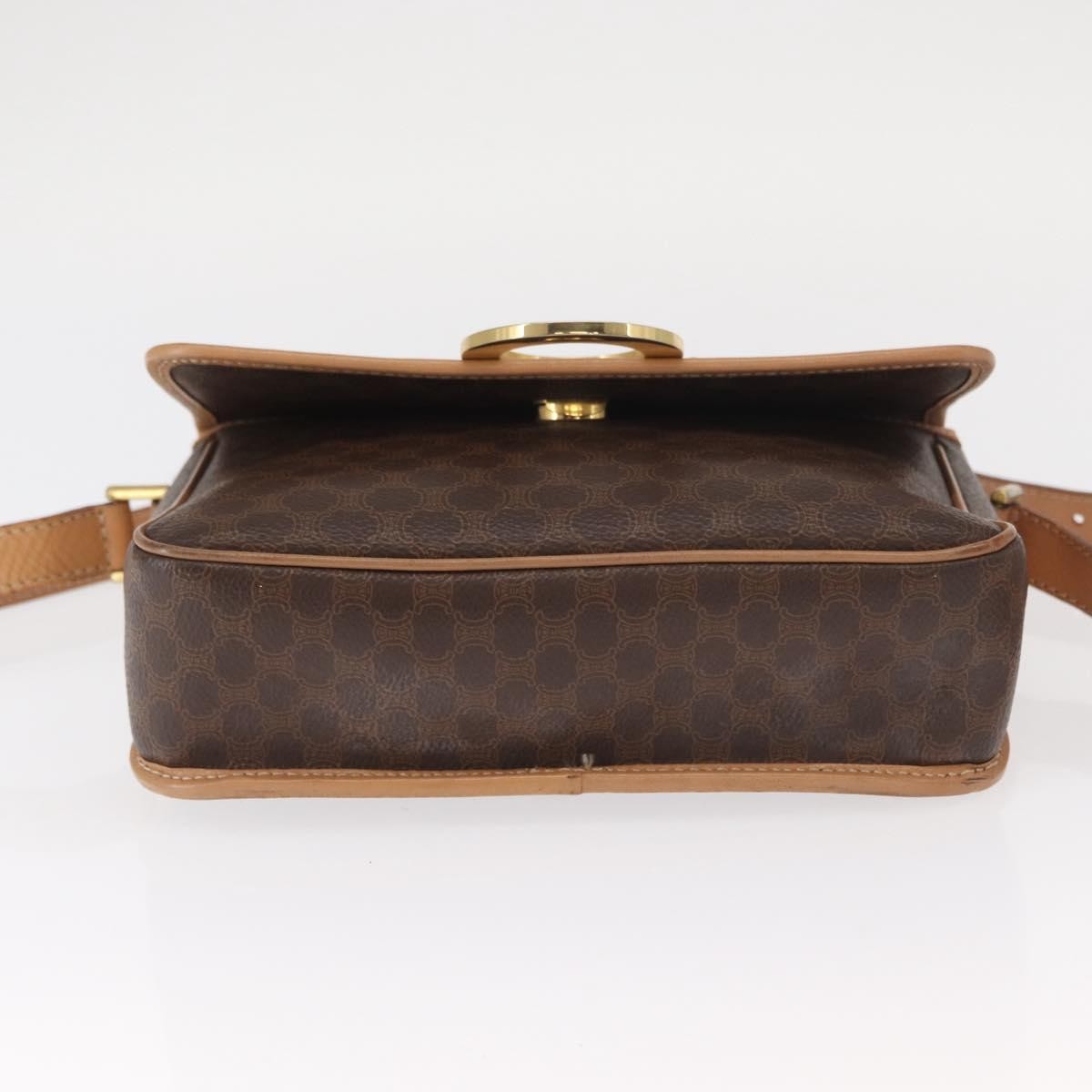 Celine Vintage Macadam Shoulder Bag Canvas and Leather, BROWN, CANVAS, Shoulder bag