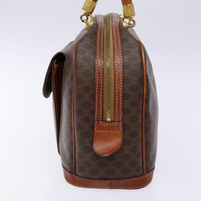 Celine Macadam Handbag Macadam with leather, BROWN, CANVAS, Handbag
