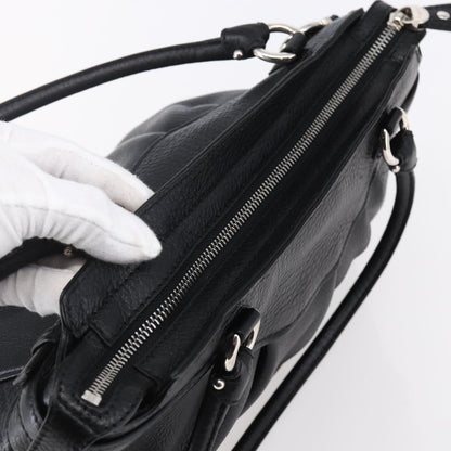 Salvatore Ferragamo Gancini Tote Leather, BLACK, LEATHER, Tote bag