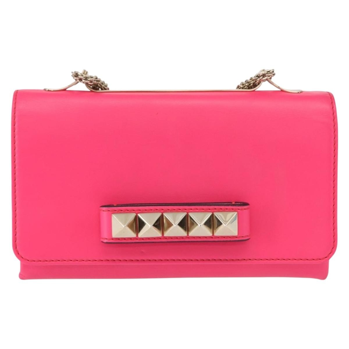 Valentino Garavani Va Va Voom Clutch Leather, Pink, Leather, Shoulder Bag