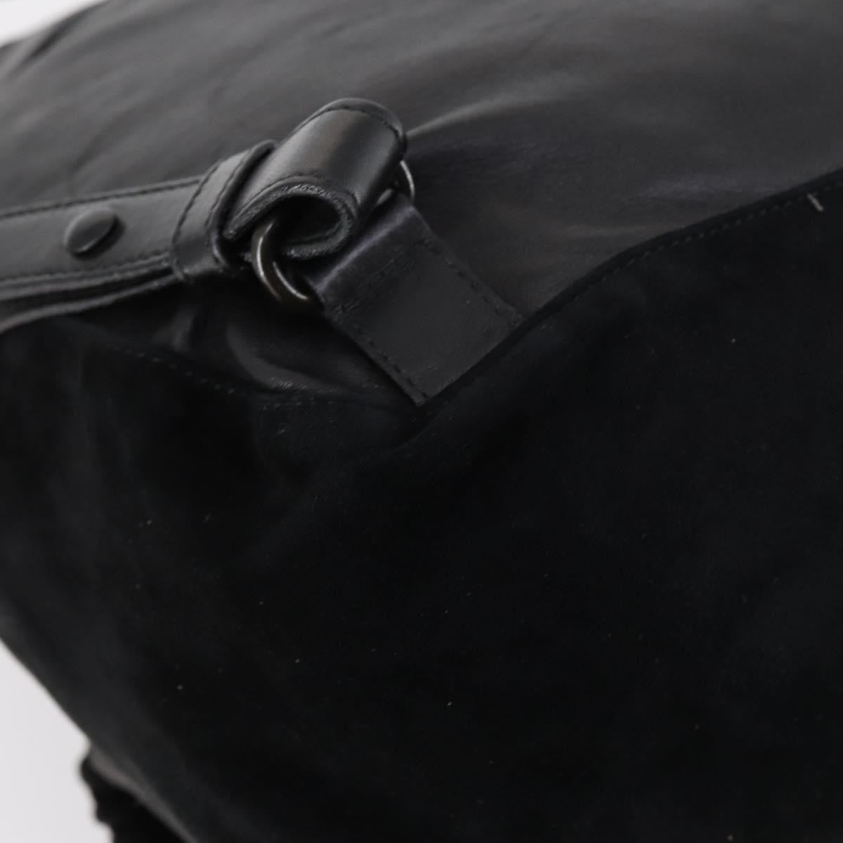 Prada Vela Double Front Pocket Backpack Leather, BLACK, LEATHER, Backpack