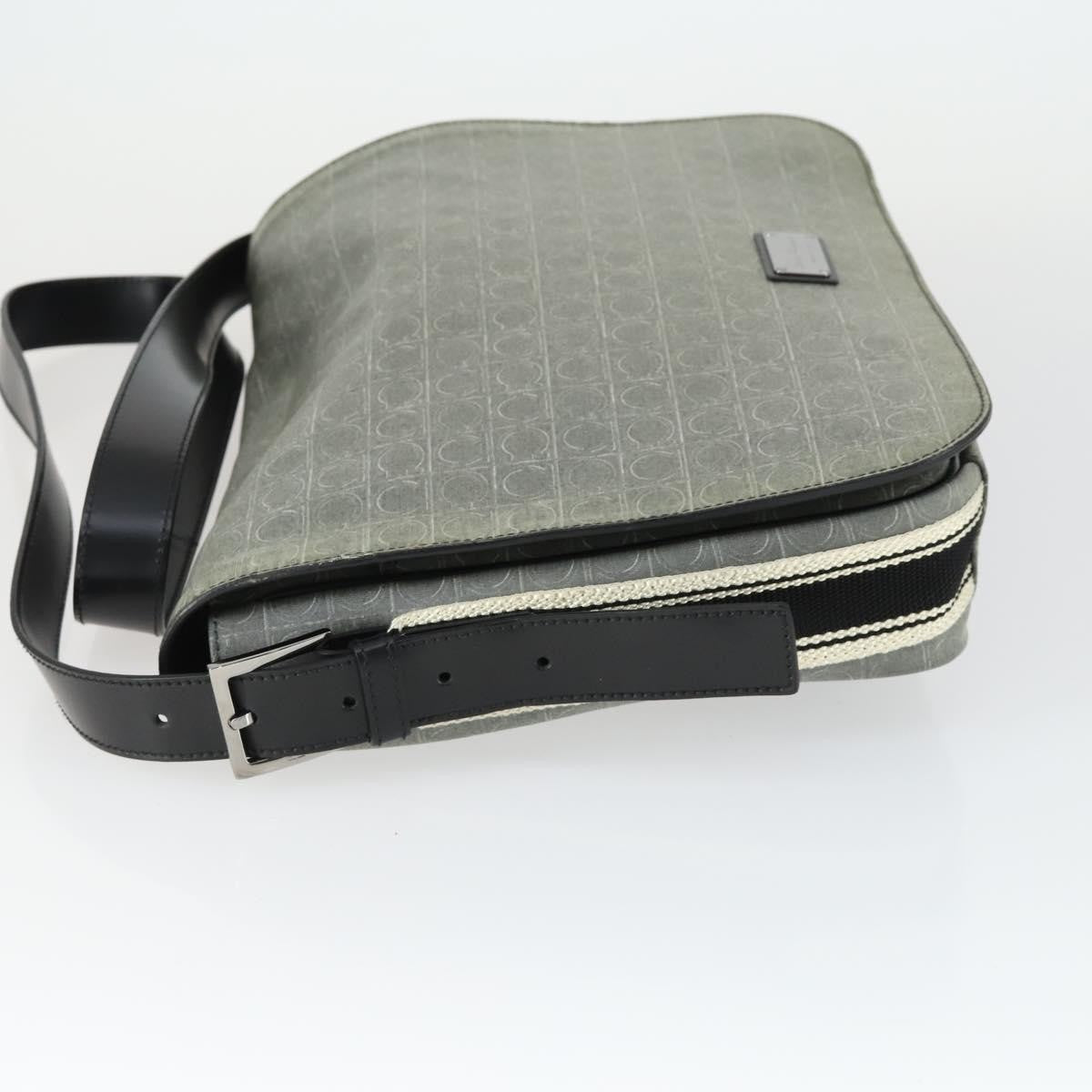 Salvatore Ferragamo Gancini Flap Shoulder Bag PVC, GRAY, PVC, Shoulder bag
