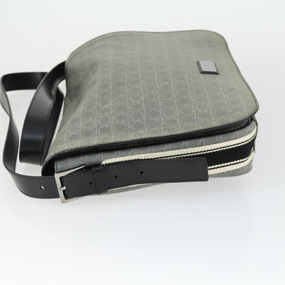 Salvatore Ferragamo Gancini Flap Shoulder Bag PVC, GRAY, PVC, Shoulder bag