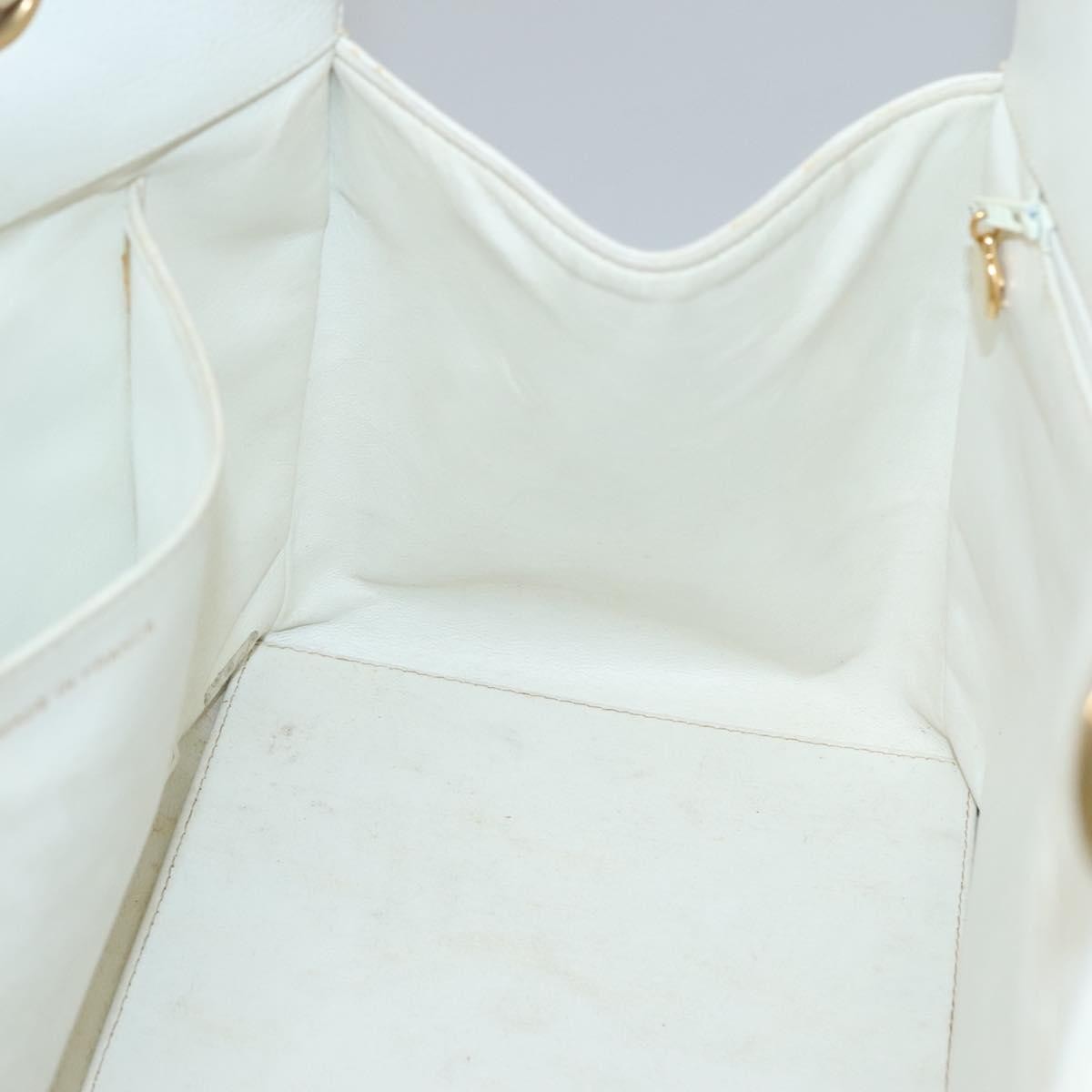 Chanel Vintage Grand Shopping Tote Quilted Caviar, WHITE, LEATHER, Tote bag