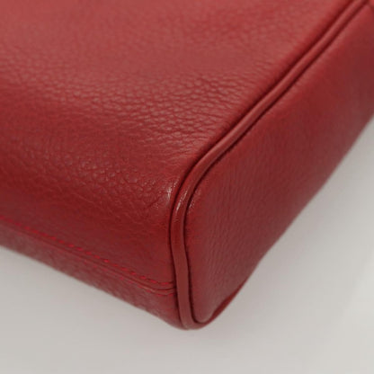 Burberry Logo Zip Around Pouch Leather, RED, LEATHER, Clutche & pouche